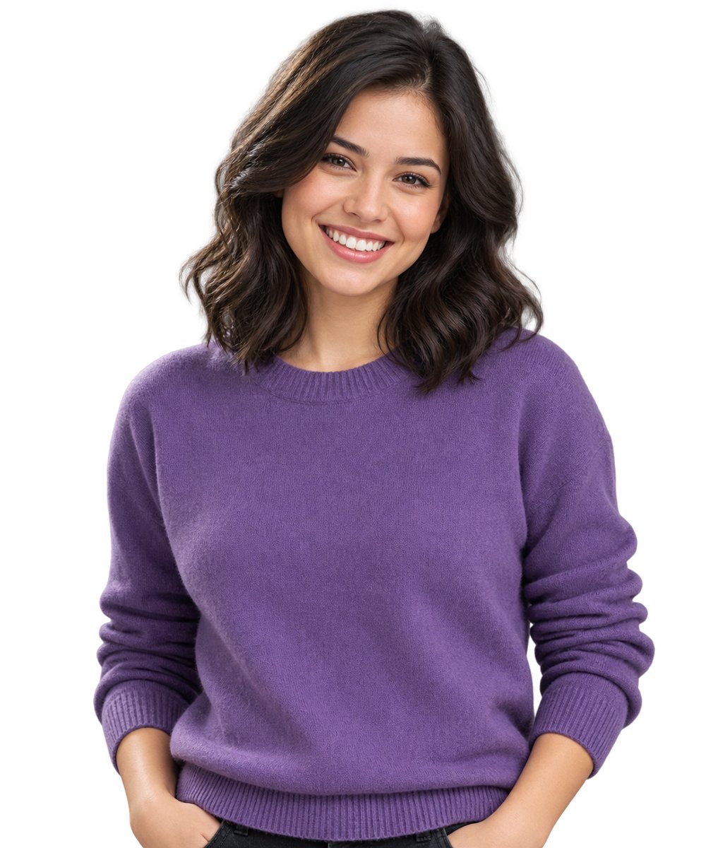 Smiling young woman before the photo background is removed